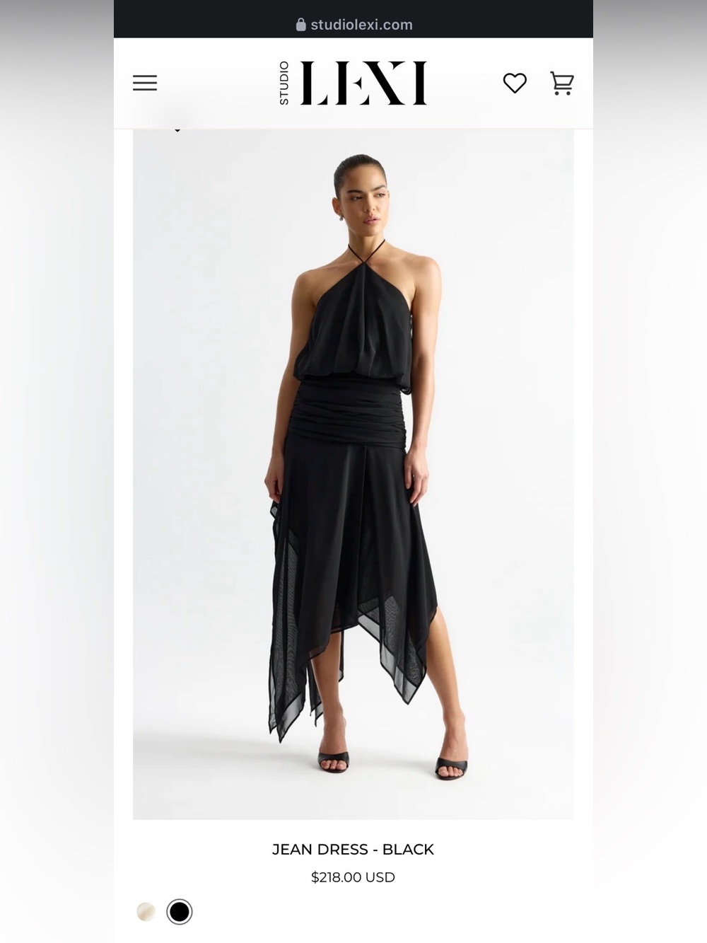 Black Asymmetric Summer Dress